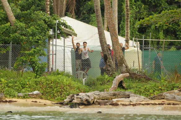 Refugees at Manus Island detention centre in 2013.