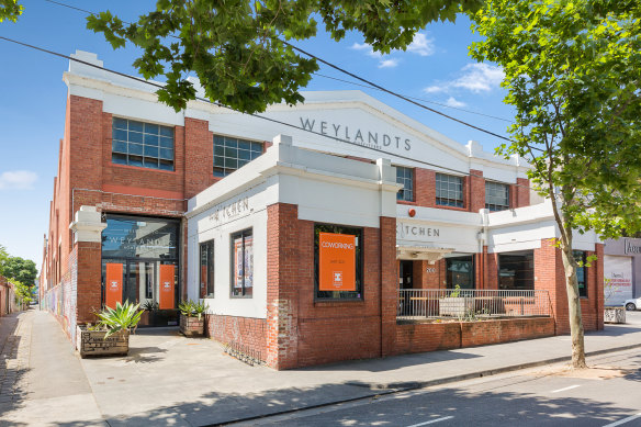 The former Weylandts showroom and warehouse at 200 Gipps Street.