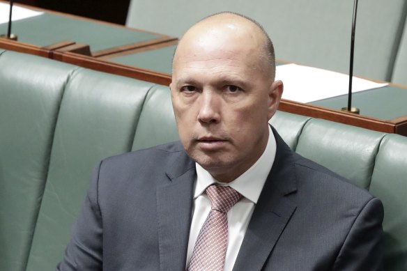 Peter Dutton in 2019, when he was Home Affairs Minister. 