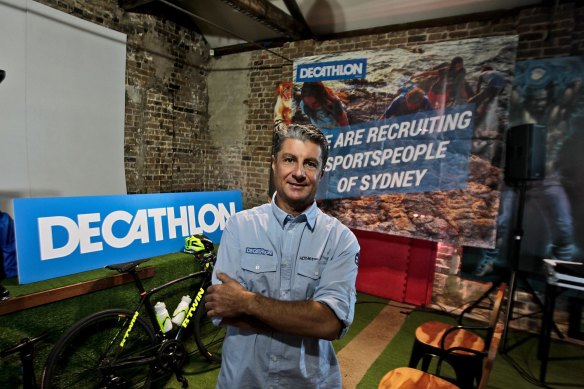 The new, smaller-format strategy is a change from the approach of former Decathlon Australia CEO Olivier Robinet, pictured here in Sydney in 2017.