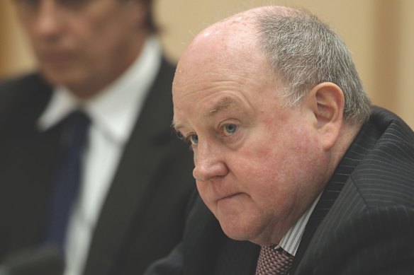 Nigel Hadgkiss appearing before Senate Estimates in 2013.
