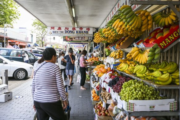 Local Vietnamese grocers, fresh food markets and restaurants along John Street and Dutton Lane in Cabramatta. 
