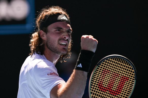Stefanos Tsitsipas has loyal supporters in Melbourne. 