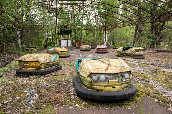 An amusement park that never opened in Pripyat, Chernobyl.