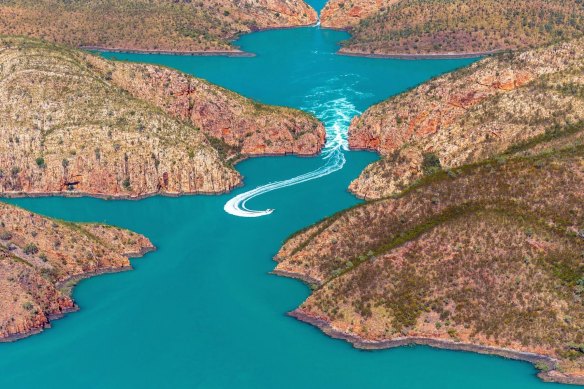 Horizontal Falls is the result of intense currents pushing through narrow coastal gorges.