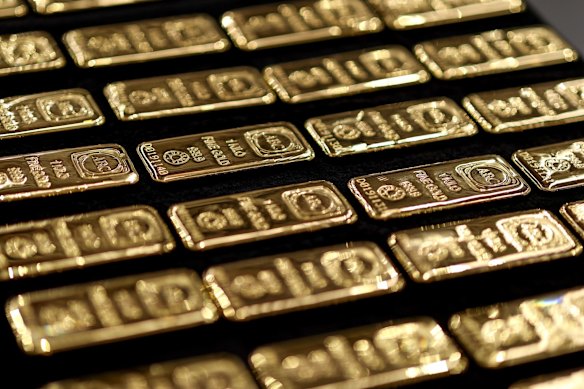 A general view of gold bullion. The woman and her two accomplices were arrested for allegedly using money obtained from email fraud to purchase valuable property.
