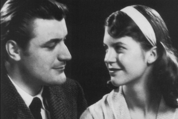 Sylvia Plath with Ted Hughes, who some suspect destroyed her manuscript.