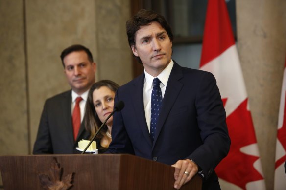 Justin Trudeau, Canada’s prime minister, during a news conference in Ottawa.
