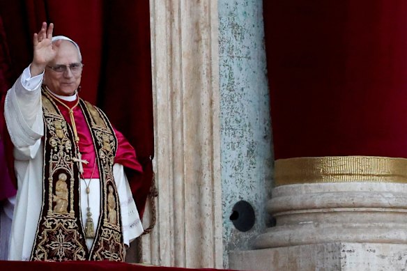 Pope Leo XIV appears on the balcony of St Peter’s Basilica.