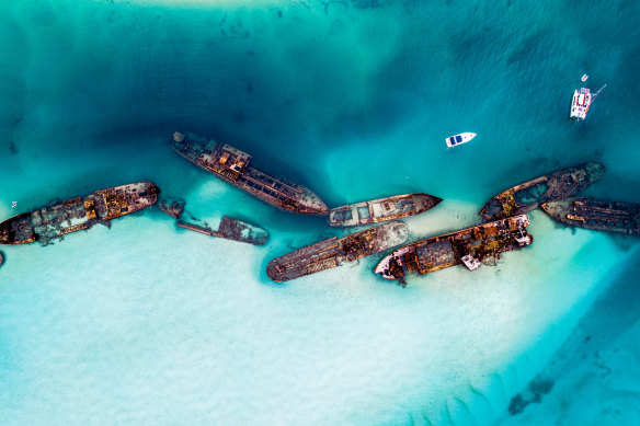 Lonely Planet describes Tangalooma Beach as a destination that “feels a world away from the city, backed by bushland and lapped by calm turquoise waters”. 