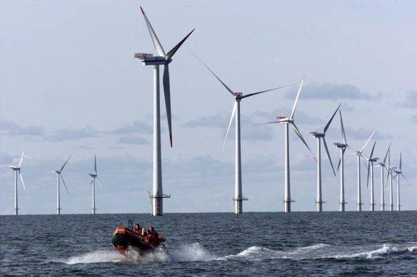 A wind farm off the Danish coast.