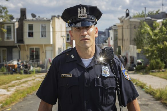 Jon Bernthal as Sgt. Wayne Jenkins, a real-life Baltimore police officer who presented an earnest protect-and-serve image to the public while engaging in criminal enterprises on the side.