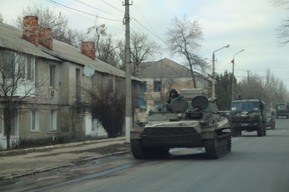 Russian forces and pro-Russian separatists take control of the village of Nikolaevka in the Donetsk region on Tuesday.