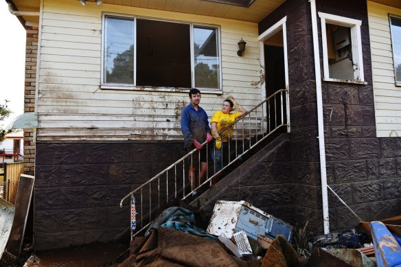 South Lismore residents Adam and Naomi McGowen lost everything from the flood.