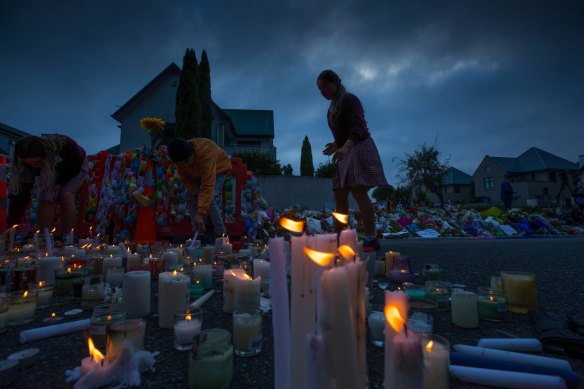 Christchurch residents hold a vigil for the victims of the mosque shooting in 2019.