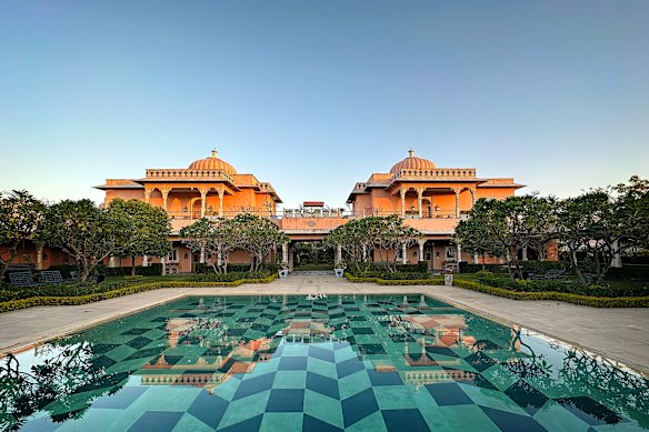It looks like a 17th-century Mughal pleasure pavilion, yet the hotel is barely a decade old.