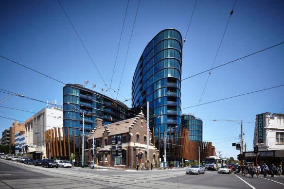 The Aerial apartments in Camberwell defied critics and were built at the junction.