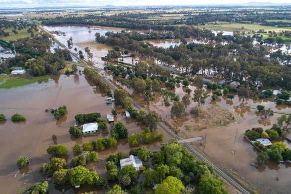 Flooding in Forbes in November. Record floods destroyed crops and wiped out roads critical for harvest.