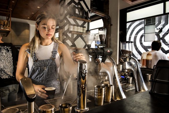 A barista at Single O, Sydney.