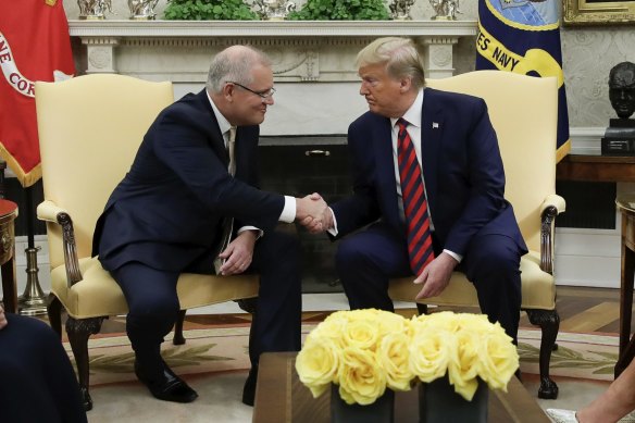 Then prime minister Scott Morrison meets Donald Trump in 2019.