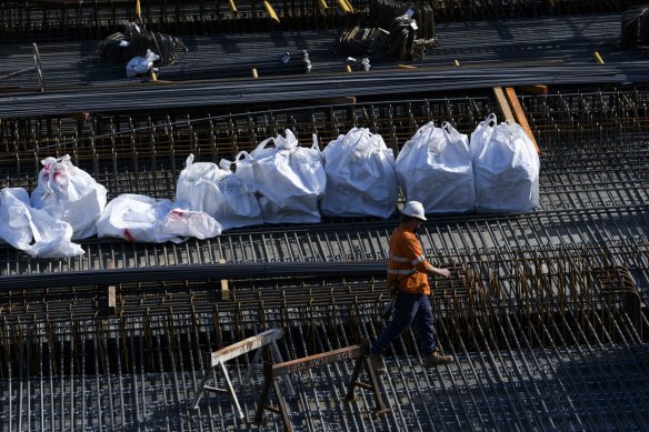 Construction workers were forced to down tools from today. 