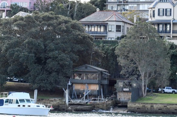 The rundown boatshed on the waterfront at McMahons Point in 2016.