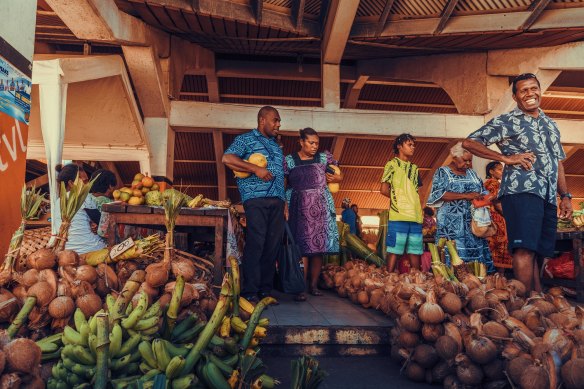 Local market vendors at Port Vila Markets.