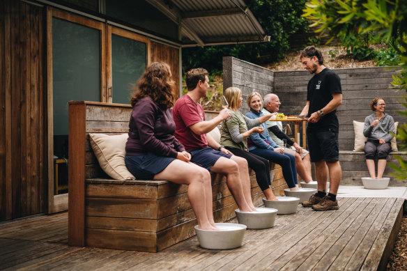 Those soothing foot baths.