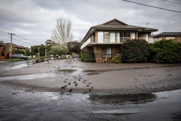 The aftermath of the flooding in Maribyrnong.