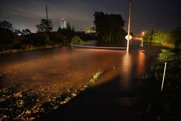 Flooding appears to be slightly dropping at Windsor on Tuesday.