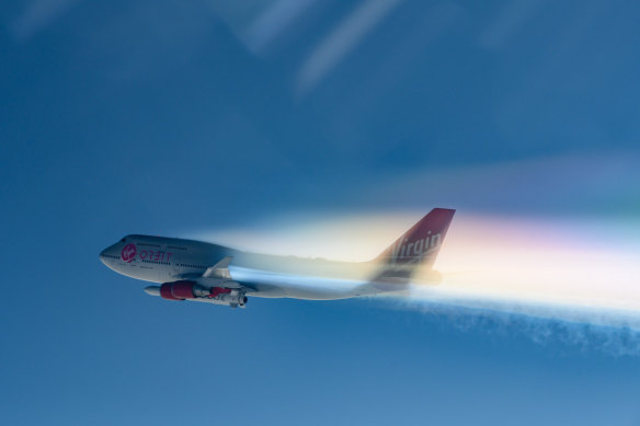 Virgin Orbit launches its rockets from an airborne modified Boeing 7474-400.