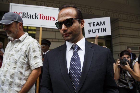George Papadopoulos, former campaign adviser for US President Donald Trump, in federal court in September 2018. 