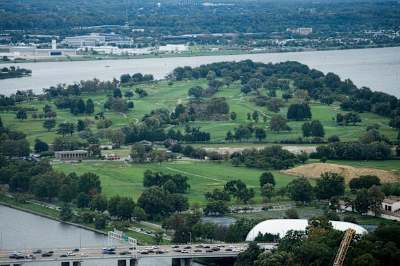 East Potomac Golf Links, which has become a makeshift dump site containing soil and debris from the East Wing of the White House.