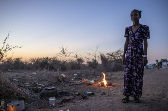 A girl who fled the conflict in Ethiopia's Tigray region is pictured at Umm Rakouba refugee camp in Qadarif, eastern Sudan.