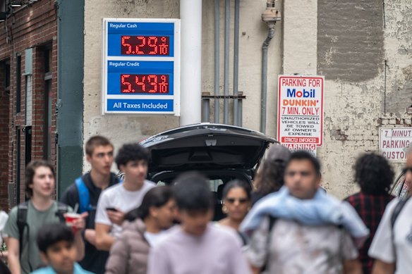 Petrol prices in New York were as high as $US5.50 a gallon while the national average eclipsed $US4 for the first time since 2022.