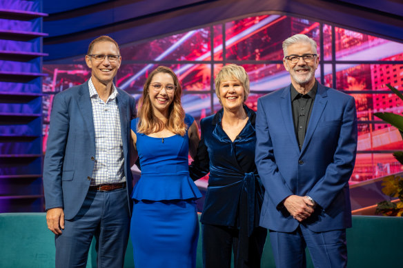 The guests on the first episode of Fran Kelly’s new talk show, Frankly, were astrophysicist Kirsten Banks, Thai cave rescuer Dr Richard Harris and comedian Shaun Micallef. 
