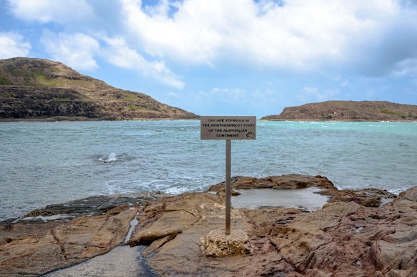 The sign at Cape York, making the northernmost point of the Australian continent.