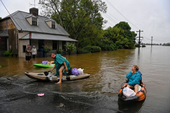 Flooding in Windsor due to the Hawkesbury River.