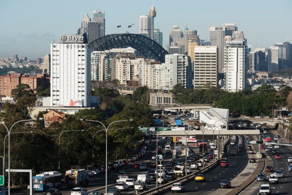 Two buses have crashed on the Sydney Harbour Bridge, causing traffic delays in both directions. 