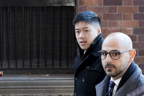 Mr Kinoial (formerly Buffy Nguyen) arrives at Parramatta local court with his lawyer Omar Juweinat earlier this year,