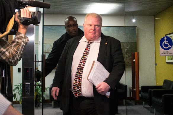 Ex Toronto Mayor Rob Ford in 2013 is now the subject of a new Netflix documentary.