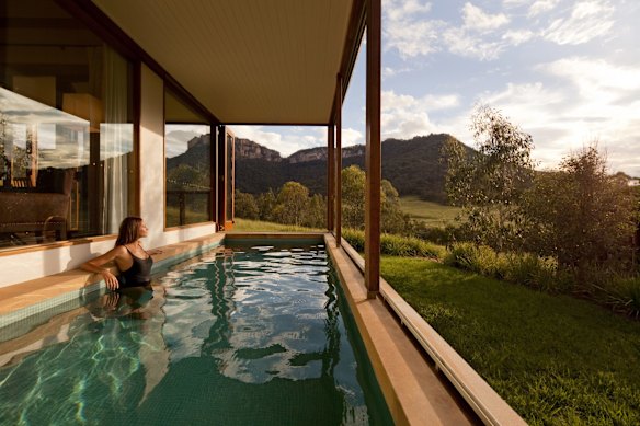 Each of the resort’s freestanding lodges includes private pools.

