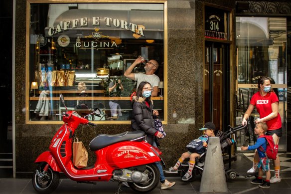 People took to the streets and cafes in Melbourne after restrictions were eased last October.