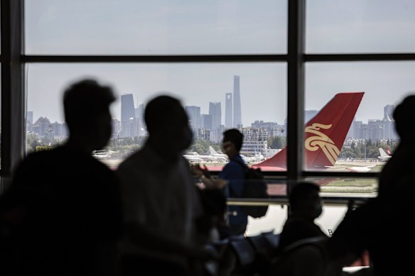 A Shenzhen Airlines Co. aircraft at Hongqiao International Airport.