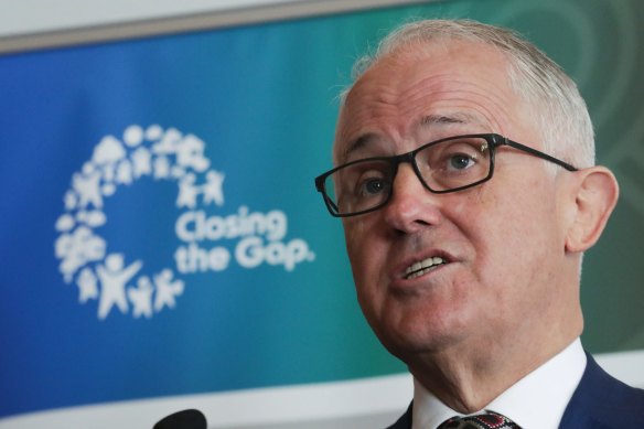 Malcolm Turnbull delivers remarks at an Indigenous economic development Showcase in Canberra in 2018.
