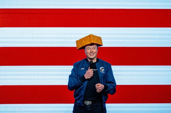 Billionaire Tesla chief Elon Musk at a rally in Green Bay, Wisconsin, two days before the judicial election.