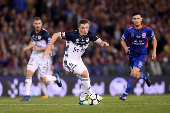 Besart Berisha in action for Victory in the 2018 A-League grand final.