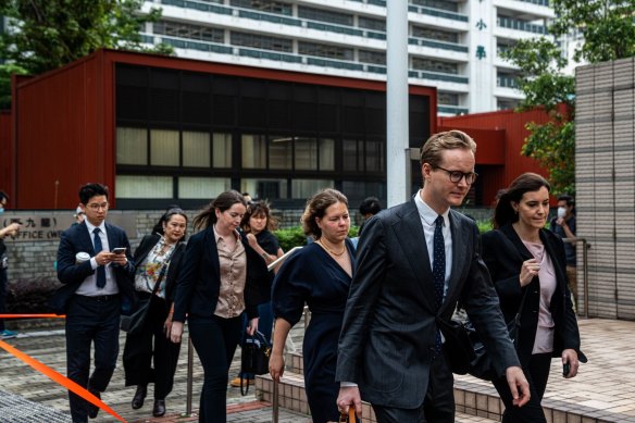 Consular representatives outside a Hong Kong court in May for a ruling for 47 pro-democracy activists.