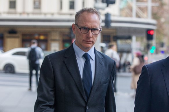 Joel Thickins arrives at court this morning.