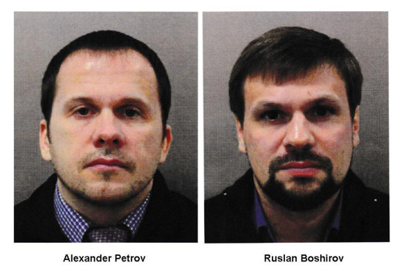 Czech authorities have sought more information about a visit by Russian men Alexander Petrov, left, and Ruslan Boshirov, who have separately been charged by British authorities for the poisoning of Russian spy Sergei Skripal and his daughter, Yulia, with the Soviet nerve agent Novichok. 